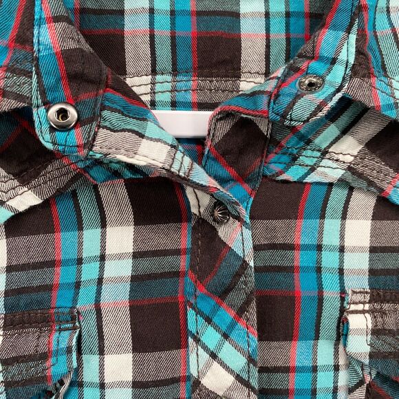 Ariat Pendleton Shirt Womens S Plaid Metal Snap On Studded Western Ranch Grunge - Picture 3 of 12